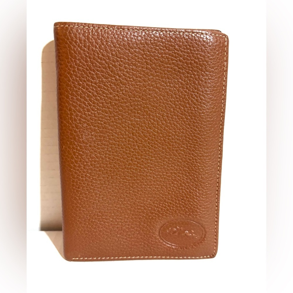 Longchamp unisex Brown Leather  wallet Passport Holder
